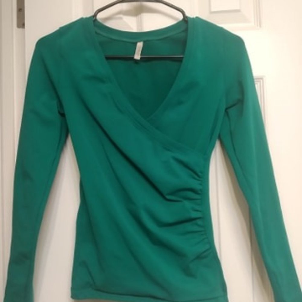 Bordeaux Seamless Long-Sleeved Wrap Top (Small)